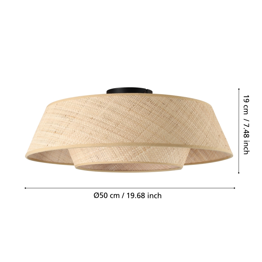 Eglo - Stropné svietidlo 1xE27/60W/230V, priemer 50 cm, z lýka