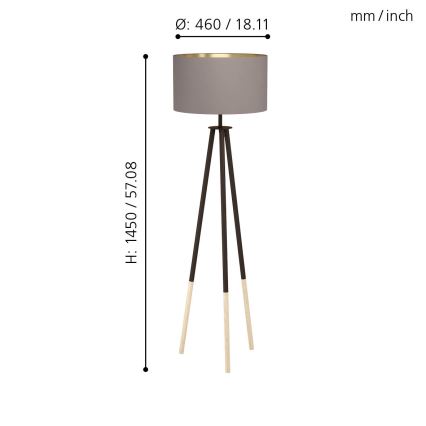 Eglo - Stojacia lampa 1xE27/60W/230V - FSC certifikované