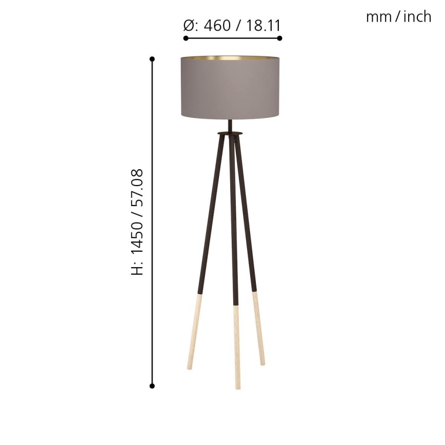 Eglo - Stojacia lampa 1xE27/60W/230V - FSC certifikované