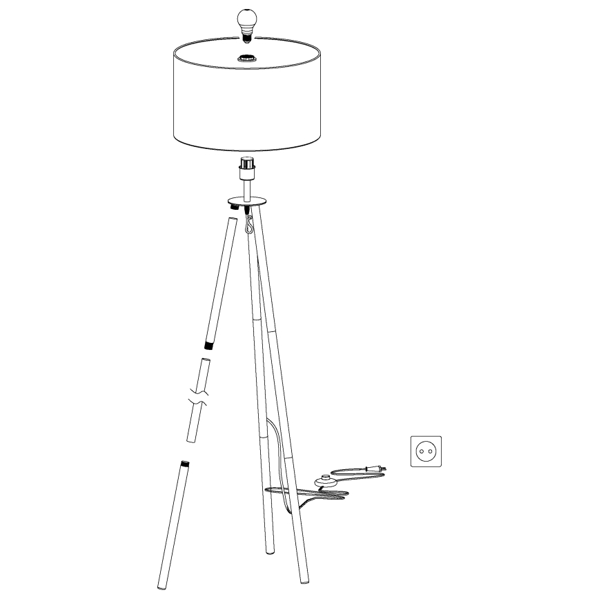 Eglo - Stojacia lampa 1xE27/60W/230V - FSC certifikované