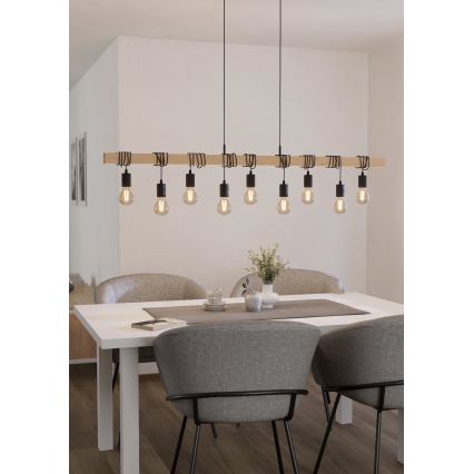 Eglo - Luster na lanku TOWNSHEND 9xE27/60W/230V - FSC certifikované