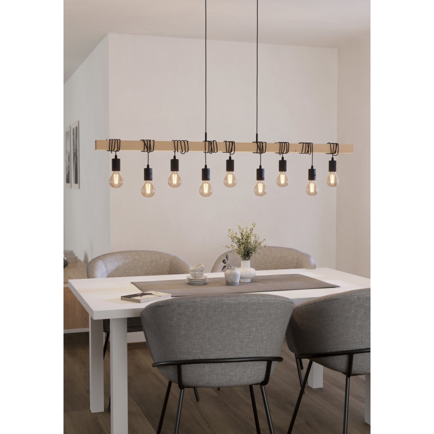 Eglo - Luster na lanku TOWNSHEND 9xE27/60W/230V - FSC certifikované