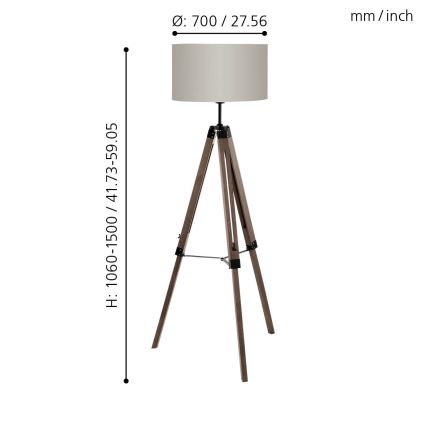 Eglo - Stojacia lampa 1xE27/60W/230V