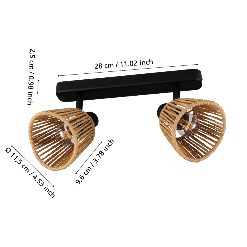 Eglo - Bodové svietidlo 2xE14/10W/230V čierna/béžová