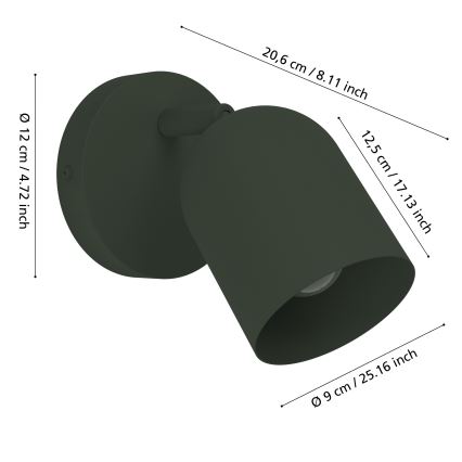 Eglo - Nástenné bodové svietidlo 1xE14/40W/230V zelené