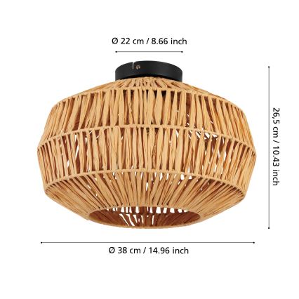 Eglo - Stropné svietidlo 1xE27/40W/230V pr. 38 cm hnedé