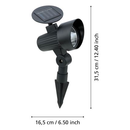 Eglo - Sada 3x LED solárnych svietidiel so senzorom LED/200 mAh IP44 čierne