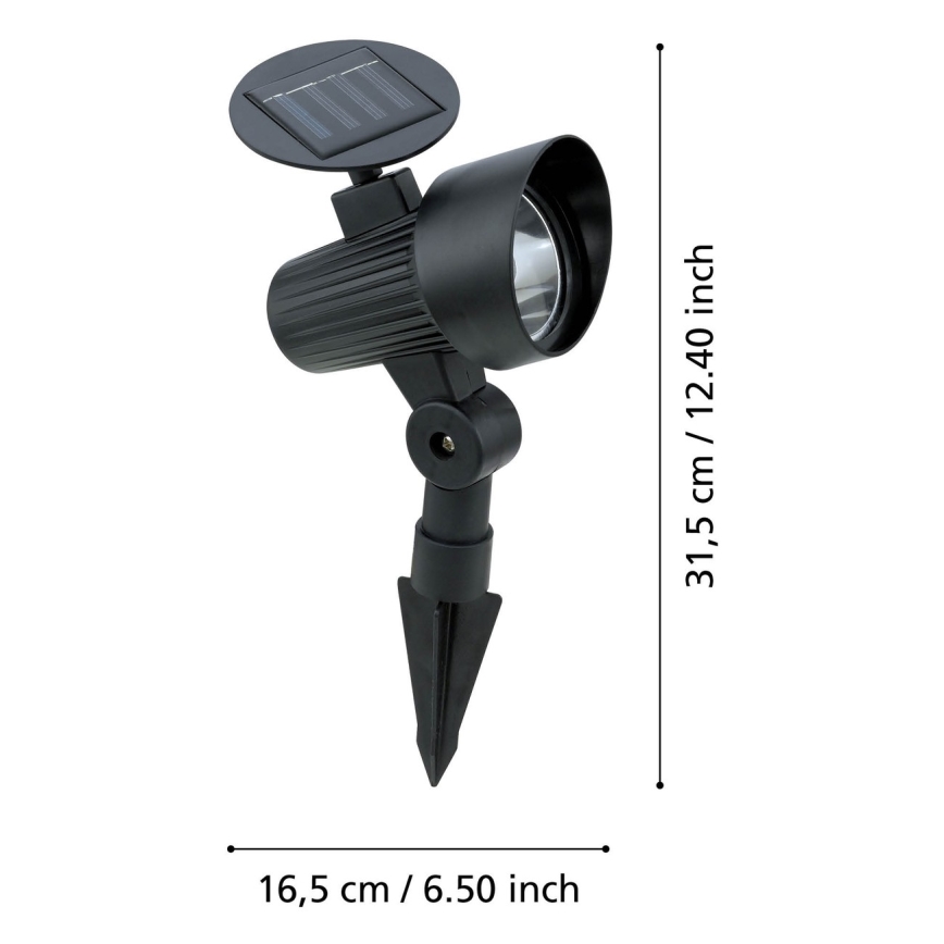 Eglo - Sada 3x LED solárnych svietidiel so senzorom LED/200 mAh IP44 čierne