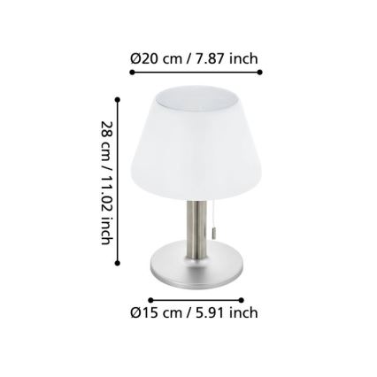Eglo 48749 - Stmievateľná solárna LED lampa LED/2W/3,7V 2000 mAh IP44