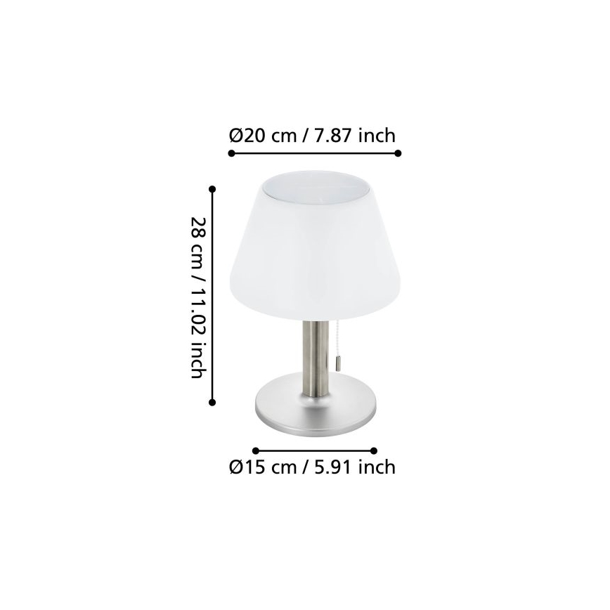 Eglo 48749 - Stmievateľná solárna LED lampa LED/2W/3,7V 2000 mAh IP44