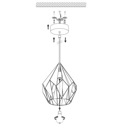 EGLO 49024 - Luster na lanku CARLTON-P 1xE27/60W/230V