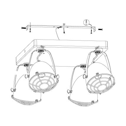 Eglo 49079 - Bodové svietidlo GATEBECK 4xE14/40W/230V