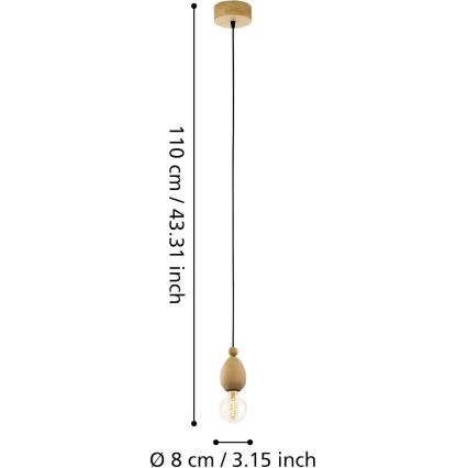 Eglo 49376 - Závesné svietidlo AVOLTRI 1xE27/60W/230V