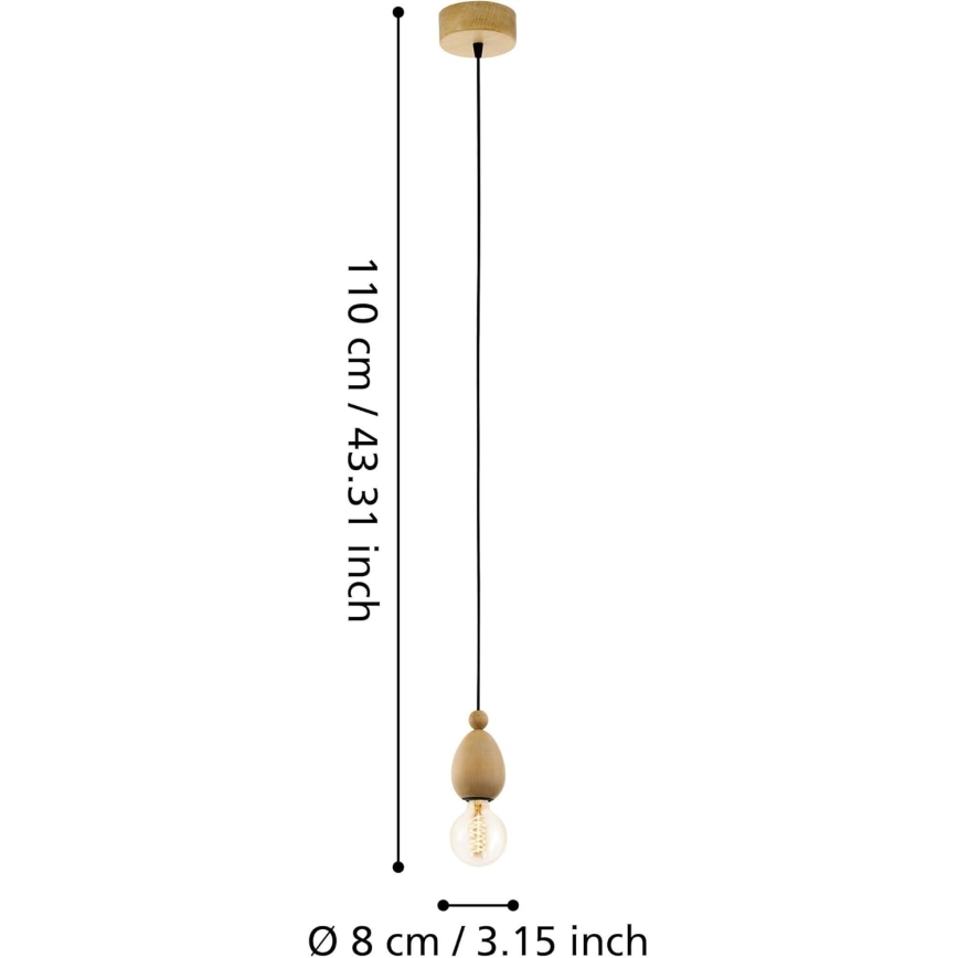 Eglo 49376 - Závesné svietidlo AVOLTRI 1xE27/60W/230V