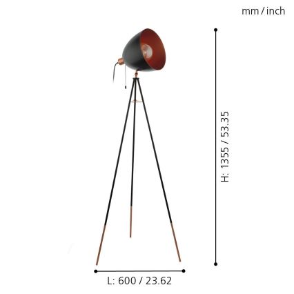 Eglo - Stojaca lampa 1xE27/60W/230V