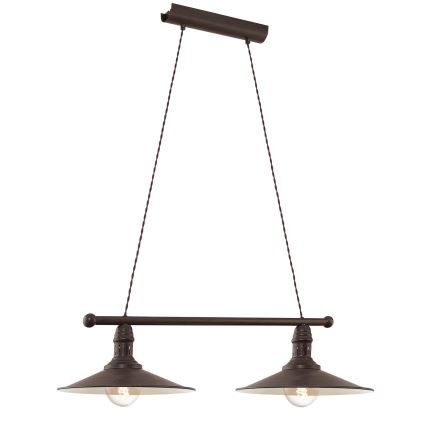 Eglo 49457 - Závesné svietidlo na lanku STOCKBURY 2xE27/60W/230V