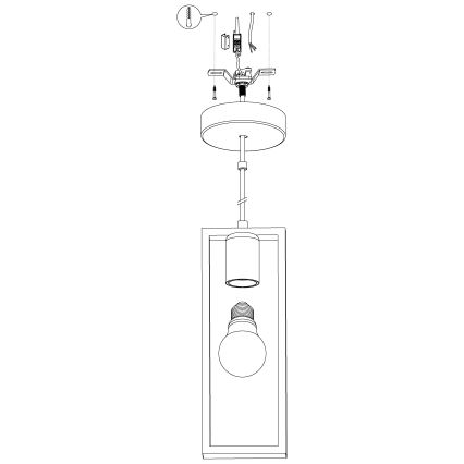 Eglo 49473 - Luster na lanku LITTLETON 1xE27/60W/230V