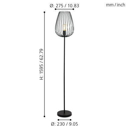 Eglo - Stojaca lampa 1xE27/60W/230V