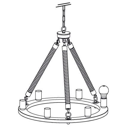 Eglo 49694 - Luster na reťazi FINDLAY 6xE27/60W