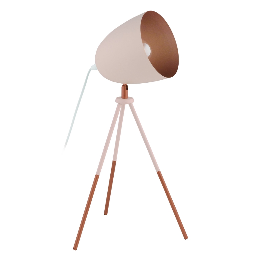 Eglo 49727 - Stolná lampa CHESTER 1xE27/60W/230V biela/medená