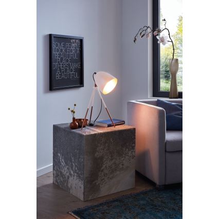 Eglo 49727 - Stolná lampa CHESTER 1xE27/60W/230V biela/medená