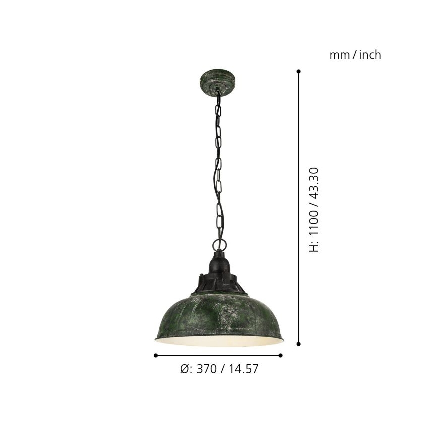 Eglo 49735 - Luster na reťazi GRANTHAM 1 1xE27/60W