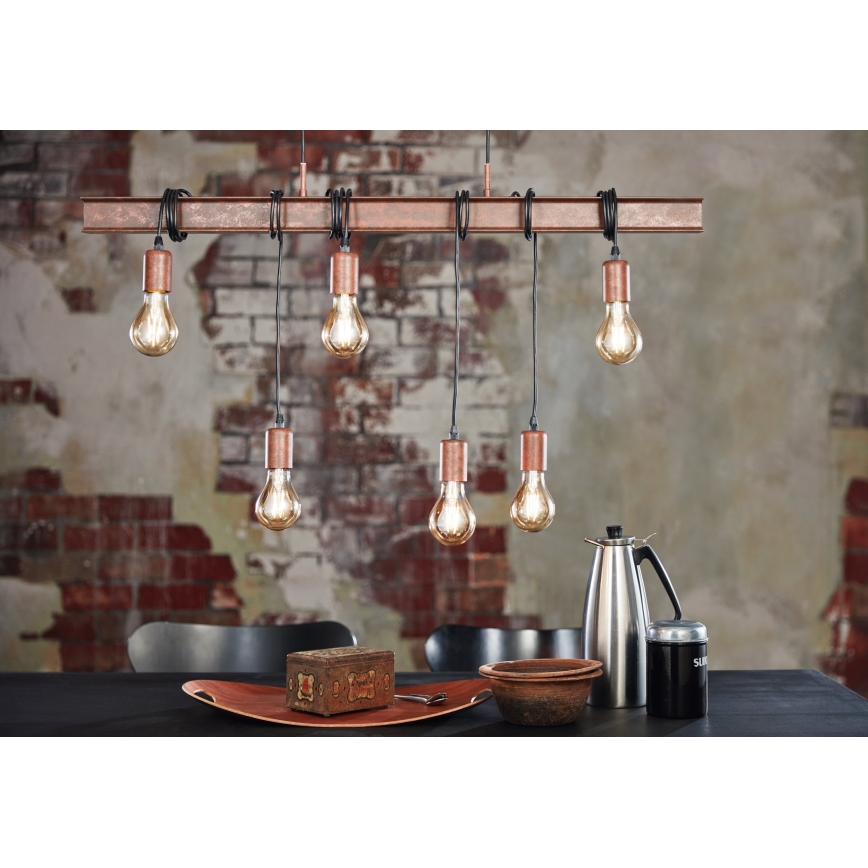 Eglo - Luster na lanku TOWNSHEND 6xE27/60W/230V