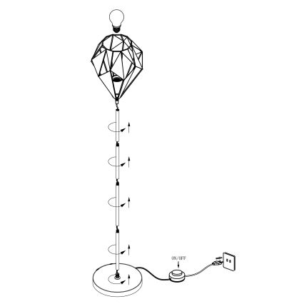 Eglo 49994 - Stojacia lampa CARLTON 1 1xE27/60W/230V