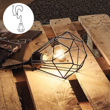 Eglo 54889 - LED Stolné svietidlo do zásuvky 1xE27/4W/230V 3000K čierna