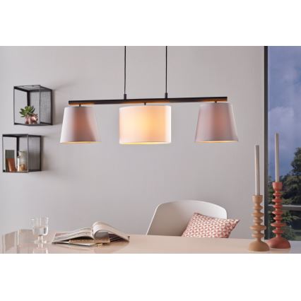 Eglo 55207 - LED luster na lane ALMEIDA 3xE14/25W/230V sivá