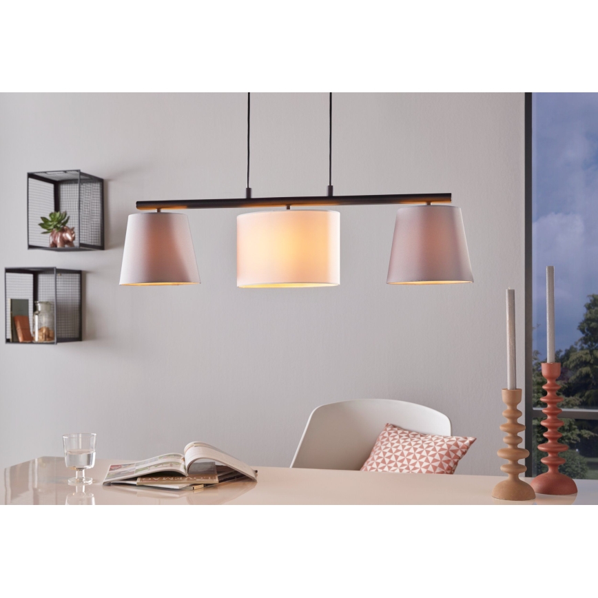 Eglo 55207 - LED luster na lane ALMEIDA 3xE14/25W/230V sivá