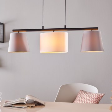 Eglo 55207 - Luster na lanku ALMEIDA 3xE14/25W/230V šedá