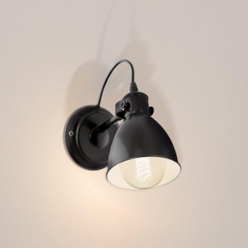 Eglo 55261 - Nástenné svietidlo PRIDDY 1xE27/40W/230V čierna