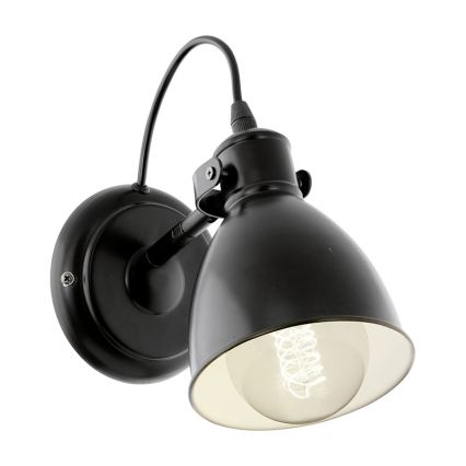 Eglo 55261 - Nástenné svietidlo PRIDDY 1xE27/40W/230V čierna