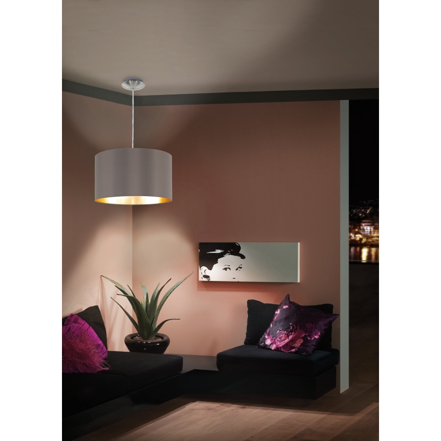 Eglo 55269 - Luster na lanku MASERLO 1xE27/60W/230V hnedá