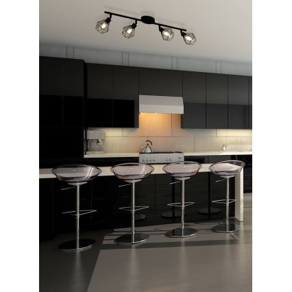 Eglo 55301 - LED bodové svietidlo ZAPATA 4xG9/3W/230V čierna