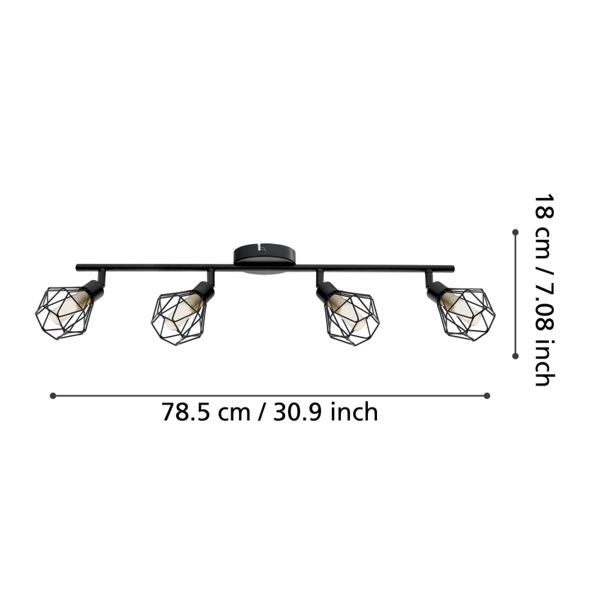 Eglo 55301 - LED bodové svietidlo ZAPATA 4xG9/3W/230V čierna