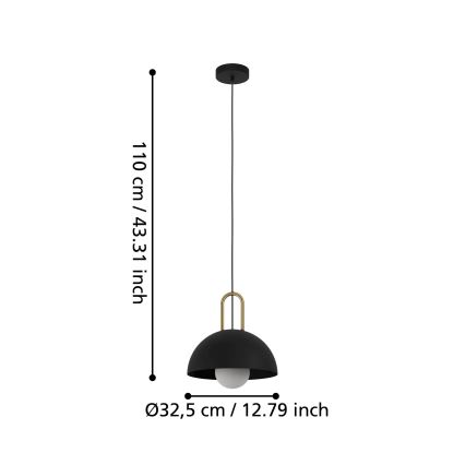 Eglo 56459 - Závesné svietidlo CALMANERA 1xE27/40W/230V čierne