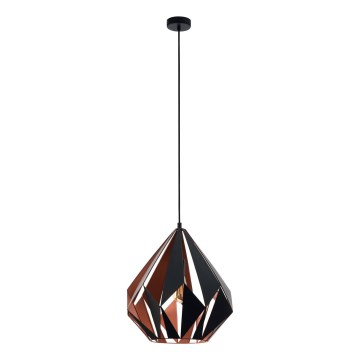 Eglo 62834 - Luster na lanku CARLTON PRO 1xE27/60W/230V pr. 44 cm čierna