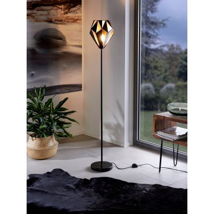 Eglo 62838 - Stojacia lampa CARLTON PRO 1xE27/60W/230V čierna