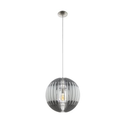 Eglo 63256 - Luster na lanku OLMERO PRO 1xE27/60W/230V pr. 40 cm šedá/biela