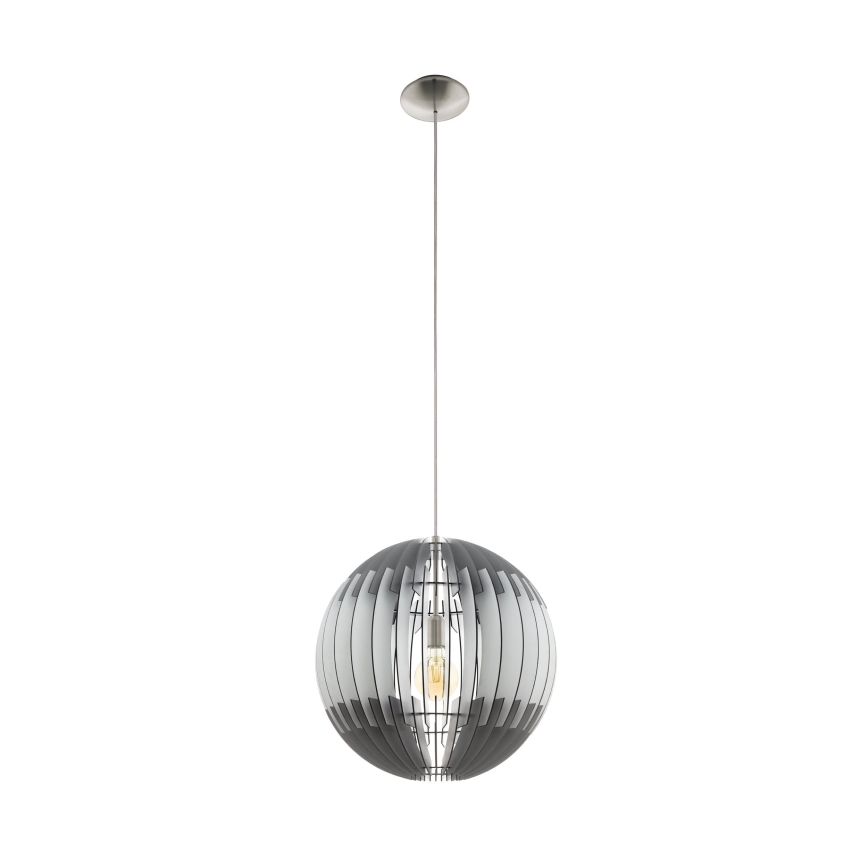 Eglo 63256 - Luster na lanku OLMERO PRO 1xE27/60W/230V pr. 40 cm šedá/biela