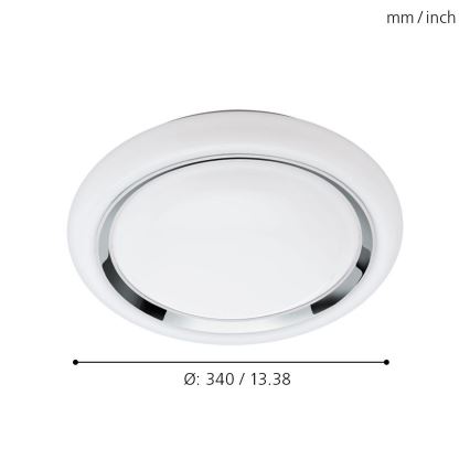 Eglo 64529 - LED RGBW Stmievateľné stropné svietidlo CAPASSO-C LED/17W/230V biela