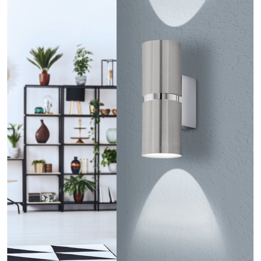 Eglo 64794 - LED Nástenné svietidlo PASSA PRO 2xGU10/3,3W/230V 3000K matný chróm