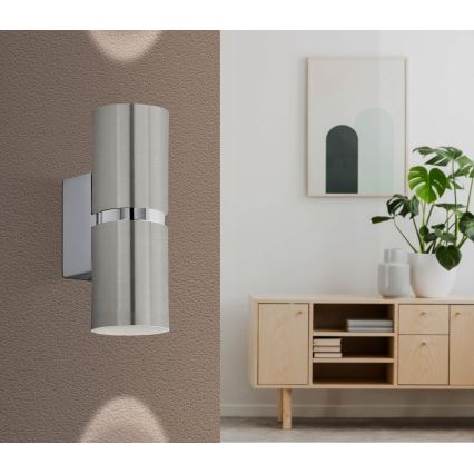 Eglo 64794 - LED Nástenné svietidlo PASSA PRO 2xGU10/3,3W/230V 3000K matný chróm