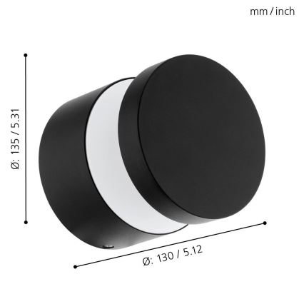Eglo 65038 - LED vonkajšie nástenné svietidlo MELZO PRO LED/11W/230V 3000K IP44 čierne