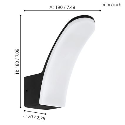 Eglo 74019 - LED Vonkajšie nástenné svietidlo LACONELLA LED/11,5W/230V 3000K IP44