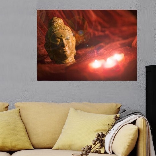 Eglo 75039 - LED Svietiaci dekoračný obraz BUDDHA 3xLED/0,02W/2xAA 30x45 cm