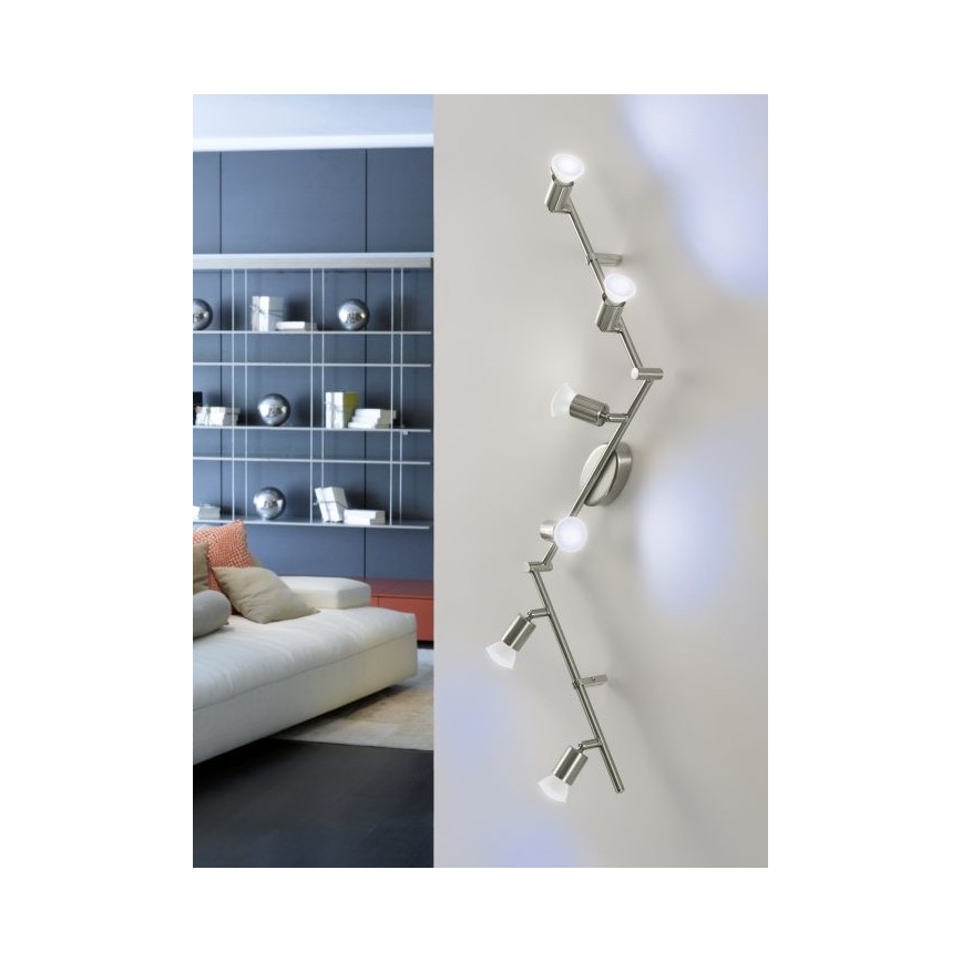 Eglo 75387 - LED RGB Stmievateľné bodové svietidlo BUZZ-C 6xGU10/4W/230V + diaľkové ovládanie
