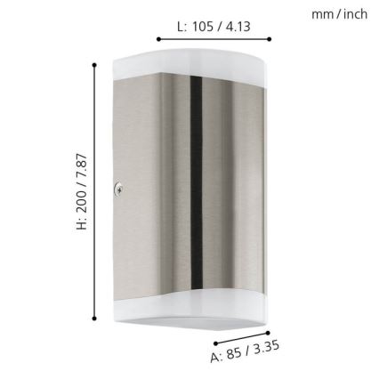 Eglo - LED Vonkajšie nástenné svietidlo 2xGU10/4,6W/230V IP44